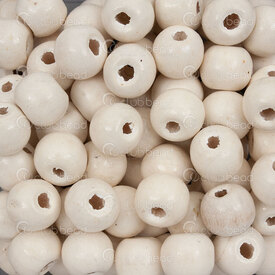 1110-240101-1011 - Wood Bead Round 10MM Natural White 3mm hole 1bag 100gr (app 325pcs) 1110-240101-1011,bille bois 10mm,montreal, quebec, canada, beads, wholesale