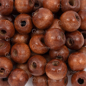 1110-240101-1201 - Bille de Bois Rond 11x12mm Brun Medium Teint Trou 5mm 1 Sac 100gr (approx. 150pcs) 1110-240101-1201,Billes,Bois,montreal, quebec, canada, beads, wholesale