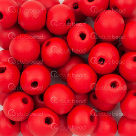 1110-240101-1203 - Wood Bead Round 12mm Bright Red 1bag 100gr (app 150pcs) 1110-240101-1203,Ã,montreal, quebec, canada, beads, wholesale