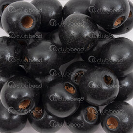 1110-240101-1501 - Wood Bead Round 15mm Black 4mm hole 1bag 90gr (approx. 75pcs) 1110-240101-1501,Beads,Wood,montreal, quebec, canada, beads, wholesale