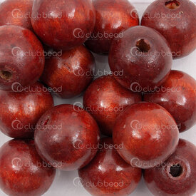 1110-240101-1801 - Wood Bead Round 18mm Marsala 4mm hole 1bag 90gr (approx. 45pcs) 1110-240101-1801,Beads,Wood,montreal, quebec, canada, beads, wholesale