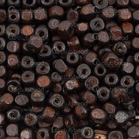 1110-240102-0603 - Wood Bead Cube 6x6mm Dark Brown Dyed 2mm Hole 100g app. 800pcs 1110-240102-0603,1110,montreal, quebec, canada, beads, wholesale