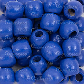 1110-240107-1209 - Bois Bille Baril 12x11mm Bleu Cobalt Teint Trou 5mm 1 Sac 90gr (app.150pcs) 1110-240107-1209,1110,montreal, quebec, canada, beads, wholesale