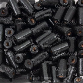 1110-240109-1203 - Bille de Bois Cylindre 12x6mm Noir Teint Trou 1.5mm 90g app. 400pcs 1110-240109-1203,AP,montreal, quebec, canada, beads, wholesale