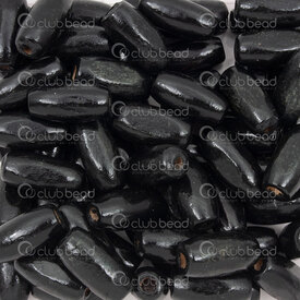 1110-240112-1401 - Bille de Bois Grain de Riz 14x7mm Noir Teint Trou 1.5mm 90gr (app.300pcs) 1110-240112-1401,Billes,montreal, quebec, canada, beads, wholesale
