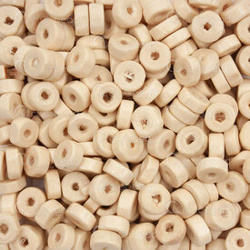 1110-240117-0601 - Wood Bead Spacer Heishi 3x6mm Natural Dyed 2mm Hole 90g app. 1200pcs 1110-240117-0601,Findings,Spacers,Wood,Bead,Spacer,Natural,Wood,3X6MM,Cylinder,Heishi,Beige,Natural,Dyed,2mm Hole,montreal, quebec, canada, beads, wholesale