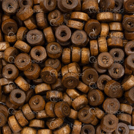 1110-240117-0603 - Wood Bead Spacer Heishi 3x6mm Medium Brown Dyed 2mm Hole 90g app. 1200pcs 1110-240117-0603,Beads,Heishi,Wood,Bead,Spacer,Natural,Wood,3X6MM,Cylinder,Heishi,Brown,Medium Brown,Dyed,2mm Hole,montreal, quebec, canada, beads, wholesale