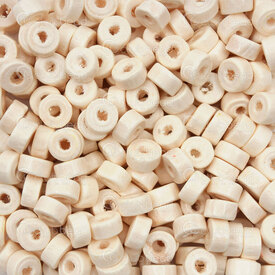 1110-240117-0607 - Bille de Bois Séparateur Heishi 3x6mm Naturel Blanchis Teint Trou 2mm 90g app. 1200pcs 1110-240117-0607,Billes,Heishi,Bois,montreal, quebec, canada, beads, wholesale