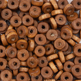 1110-240117-0803 - Wood Bead Spacer Heishi 3.5x8mm Medium Brown Dyed 2mm Hole 90g app. 900pcs 1110-240117-0803,Findings,Wood,Bead,Spacer,Natural,Wood,3.5x8mm,Cylinder,Heishi,Brown,Medium Brown,Dyed,2mm Hole,China,montreal, quebec, canada, beads, wholesale