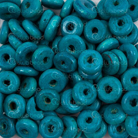 1110-240150-1005 - Wood Bead Spacer Washer 4x10mm Turquoise Dyed 3mm Hole 90g app. 500pcs 1110-240150-1005,Beads,Wood,4X10MM,Bead,Spacer,Natural,Wood,4X10MM,Round,Washer,Green,Turquoise,Dyed,3mm Hole,montreal, quebec, canada, beads, wholesale