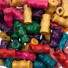 1110-240199-MIX - Wood Bead Bamboo Shape 16x7.5mm Mix Color 2.5mm hole 1bag 90gr (app 200pcs) 1110-240199-MIX,bambou,montreal, quebec, canada, beads, wholesale