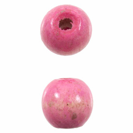 *1110-2533-BAG - Wood Bead Round 16MM Pink 1 Bag  (App. 100pcs) *1110-2533-BAG,bille de bois,1 Bag,Bead,Wood,Wood,16MM,Round,Round,Pink,Pink,China,1 Bag,(App. 100pcs),montreal, quebec, canada, beads, wholesale