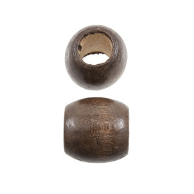 1110-2741-SAC - Wood Bead Barrel 16MM Walnut Hole 7mm 90gr 1110-2741-SAC,Beads,Wood,For macrame,montreal, quebec, canada, beads, wholesale
