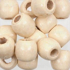 1110-2743-SAC - Wood Bead Barrel 16mm Natural Hole 7mm 1 Bag 90gr (App.60pcs) 1110-2743-SAC,Beads,Wood,For macrame,montreal, quebec, canada, beads, wholesale