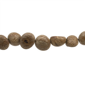 *1110-4357 - Bille Noix Bétel Forme Naturelle App. 10x12mm Corde de 16 Pouces Philippines *1110-4357,montreal, quebec, canada, beads, wholesale