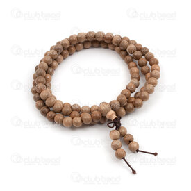 1110-5005 - Wood Rosary Mala Round Wenge Wood 6mm Brown Buddha Bracelet on elastic cord 1pcs  108 beads 1110-5005,Wood,Rosary,Rosary,Mala,Wood,Wood,6mm,Round,Round,Wenge Wood,Brown,Brown,With 3 Spacer Beads,China,montreal, quebec, canada, beads, wholesale