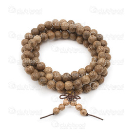 1110-5207 - Wood Rosary Mala Round Wenge Wood 8mm Brown Buddha Bracelet on elastic cord 1pcs  108 beads 1110-5207,Malas Rosary,1pcs,Rosary,Mala,Wood,Wood,8MM,Round,Round,Wenge Wood,Brown,Brown,China,1pcs,montreal, quebec, canada, beads, wholesale