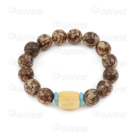 1110-5405 - Seed Bracelet Mala Round Prayer Beads 12mm Brown/Beige Buddha Bracelet on elastic cord 1pc 1110-5405,Beads,Seeds,Bracelet,Mala,Natural,Seed,12mm,Round,Round,Prayer Beads,Brown,Brown/Beige,China,1pc,montreal, quebec, canada, beads, wholesale