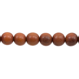 1110-6000-01 - Wood Bead Sebucao Round 6MM 16'' String Philippines 1110-6000-01,montreal, quebec, canada, beads, wholesale