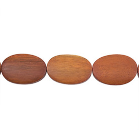 1110-6016-01 - Wood Bead Sebucao Oval Flat 28X40MM 16'' String Philippines 1110-6016-01,montreal, quebec, canada, beads, wholesale