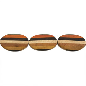 1110-6016-07 - Wood Bead Oval Flat 28X40MM Striped 10pcs String Philippines 1110-6016-07,Beads,Wood,Exotic,28X40MM,Bead,Wood,Wood,28X40MM,Oval,Flat,Mix,Striped,Philippines,10pcs String,montreal, quebec, canada, beads, wholesale