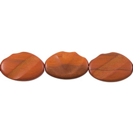 1110-6024-01 - Wood Bead Sebucao Crazy Cut 23X33MM 16'' String Philippines 1110-6024-01,1110-60,Bead,Sebucao,Wood,Wood,23X33MM,Crazy Cut,Orange,Philippines,16'' String,montreal, quebec, canada, beads, wholesale
