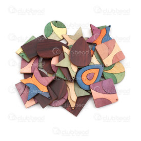 1110-9099-MIX3 - Wood Pendant Striped Assorted Color-Shape-Size 1bag (approx.100gr) 1110-9099-MIX3,Bulk products,Beads and pendants,montreal, quebec, canada, beads, wholesale