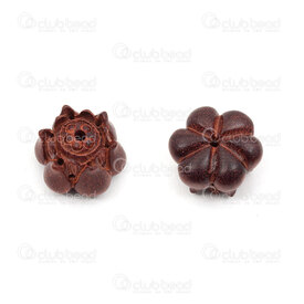 1110-9151 - African Rosewood Bead 13X19mm lotus flower 2mm hole 1pc 1110-9151,montreal, quebec, canada, beads, wholesale