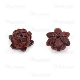 1110-9153 - African Rosewood Bead 11X20mm lotus flower 2mm hole 1pc 1110-9153,Beads,Wood,Exotic,montreal, quebec, canada, beads, wholesale