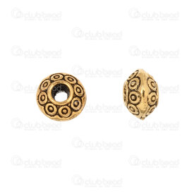 1111-0196-3-OXGL - Metal Bille Saucoupe 3.5x5mm Motif Rond Trou 1.5mm Or Antique 50pcs 1111-0196-3-OXGL,Antique,montreal, quebec, canada, beads, wholesale