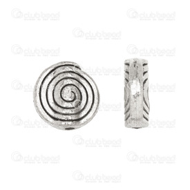 1111-0259-WH - Metal Bead Round With Spiral 11mm Antique Nickel 20pcs 1111-0259-WH,Beads,Metal,Others,Bead,Metal,Metal,11MM,Round,Round,With Spiral,Antique Nickel,China,20pcs,montreal, quebec, canada, beads, wholesale