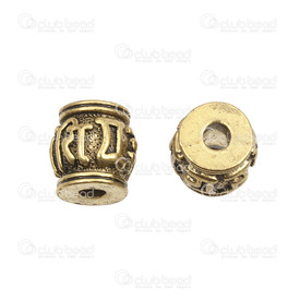 1111-0265-OXGL - Metal Bead Fancy Cylinder With Engraved Design 10x10mm Gold 3mm Hole 10pcs 1111-0265-OXGL,Beads,Metal,10pcs,Gold,Bead,Fancy,Metal,Metal,10x10mm,Cylinder,Cylinder,With Engraved Design,Gold,3mm Hole,montreal, quebec, canada, beads, wholesale