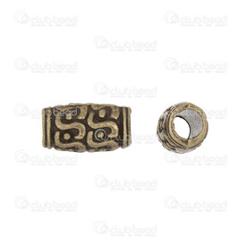 1111-0269-OXBR - Metal Bead Fancy Tube With Engraved Design 12x6.5mm Antique Brass 4mm Hole 20pcs 1111-0269-OXBR,Beads,Metal,Others,20pcs,Tube,Bead,Fancy,Metal,Metal,2X7MM,Cylinder,Tube,With Engraved Design,Antique Brass,montreal, quebec, canada, beads, wholesale