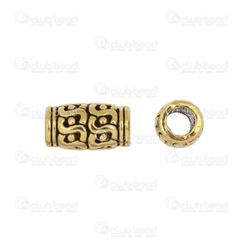 1111-0269-OXGL - Metal Bead Fancy Tube With Engraved Design 12x6.5mm Antique Gold 4mm Hole 20pcs 1111-0269-OXGL,Beads,Metal,Others,20pcs,Tube,Bead,Fancy,Metal,Metal,2X7MM,Cylinder,Tube,With Engraved Design,Antique Gold,montreal, quebec, canada, beads, wholesale