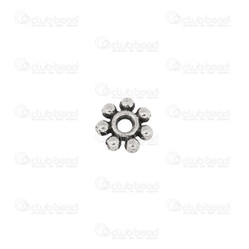 1111-0301-4.5MM-OXWH - Metal Bead Spacer Daisy 4.5mm Antique Nickel 1.2mm Hole 100pcs 1111-0301-4.5MM-OXWH,Beads,Metal,Brass,Bead,Spacer,Metal,Metal,4.5MM,Flower,Daisy,Grey,Nickel,Antique,1.2mm Hole,montreal, quebec, canada, beads, wholesale