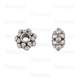 1111-0301-6.5WH - Metal Daisy Bead 4x6.5mm 1.5mm Hole Natural 50pcs 1111-0301-6.5WH,daisy,montreal, quebec, canada, beads, wholesale