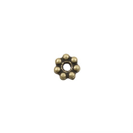 1111-0301-OXBR - Metal Bead Spacer Daisy 1X5MM Antique Brass 100pcs 1111-0301-OXBR,Beads,Metal,Others,Daisy,1X5MM,Bead,Spacer,Metal,Metal,1X5MM,Flower,Daisy,Brass,Antique,montreal, quebec, canada, beads, wholesale