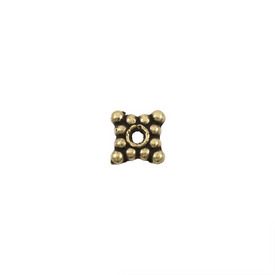 1111-0303-OXBR - Metal Bead Spacer Daisy Square 2X6MM Antique Brass 100pcs 1111-0303-OXBR,Findings,Spacers,Beads,2X6MM,Bead,Spacer,Metal,Metal,2X6MM,Square,Daisy,Square,Brass,Antique,montreal, quebec, canada, beads, wholesale