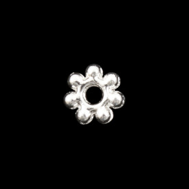 1111-0305-SL - Metal Bead Spacer Daisy 4MM Silver Lead Free, Nickel Free 100pcs 1111-0305-SL,Beads,Metal,Others,4mm,Bead,Spacer,Metal,Metal,4mm,Flower,Daisy,Grey,Silver,Lead Free, Nickel Free,montreal, quebec, canada, beads, wholesale