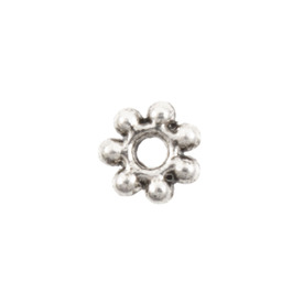 1111-0305-WH - Metal Bead Spacer Daisy 4MM Nickel Lead Free, Nickel Free 100pcs 1111-0305-WH,Findings,Spacers,4mm,Bead,Spacer,Metal,Metal,4mm,Flower,Daisy,Grey,Nickel,Lead Free, Nickel Free,China,montreal, quebec, canada, beads, wholesale