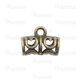 1111-0443-OXBR - Metal Bead Bail Fancy 11X9MM Antique Brass 3mm Hole 50pcs 1111-0443-OXBR,bélière,50pcs,Bead,Metal,Metal,11X9MM,Bail,Fancy,Antique Brass,3mm Hole,50pcs,montreal, quebec, canada, beads, wholesale