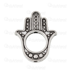 1111-0478-03 - Spirituel Metal Bille Main de Fatima 20x17x3mm avec Motif Diametre Interieur 8mm Trou 1.2mm Naturel 10pcs 1111-0478-03,Billes,Métal,Autres,montreal, quebec, canada, beads, wholesale