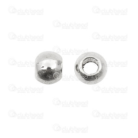 1111-0483 - Metal Bead Round 5X6MM Silver 2.5mm Hole 250pc 1111-0483,Metal,Bead,Metal,Metal,5X6MM,Round,Round,Silver,2.5mm Hole,250pc,montreal, quebec, canada, beads, wholesale