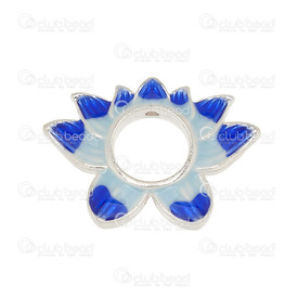 1111-0489 - Metal Bead Flower 22X30MM Blue Mix 4pcs 1111-0489,Beads,Metal,4pcs,Bead,Metal,Metal,22X30MM,Flower,Blue Mix,4pcs,montreal, quebec, canada, beads, wholesale