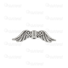 1111-0491 - Metal Bead Angel Wings With Engraved Design 23X7MM Antique Silver 50pcs 1111-0491,Bead,Metal,Metal,23X7MM,Angel Wings,With Engraved Design,Antique Silver,50pcs,montreal, quebec, canada, beads, wholesale