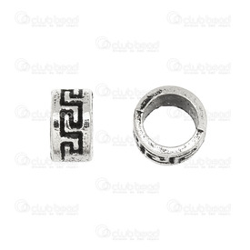1111-0501 - Metal Bead Spacer Round With Greek Key Design 8x4mm Antique Nickel 5.5mm Hole 50pcs 1111-0501,Findings,Spacers,Beads,8X4MM,Bead,Spacer,Metal,Metal,8X4MM,Round,Round,With Greek Key Design,Antique Nickel,5.5mm Hole,montreal, quebec, canada, beads, wholesale