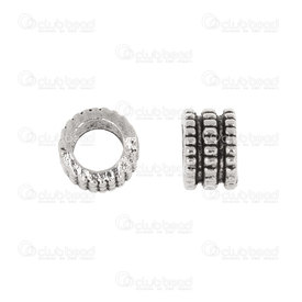 1111-0539 - Metal Bead Spacer Round 3 Rows 3.5x6mm Antique With Groove 3.8mm Hole 100pcs 1111-0539,100pcs,Round,Bead,Spacer,Metal,Metal,3.5x6mm,Round,Round,3 Rows,Grey,Antique,With Groove,3.8mm Hole,montreal, quebec, canada, beads, wholesale