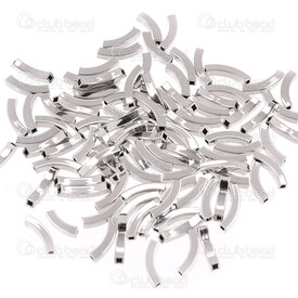 1111-0540-03S - Brass Metal bead tube 7.5x1.5mm curve square 1mm hole Natural 100 pcs 1111-0540-03S,Metal bead tube,montreal, quebec, canada, beads, wholesale