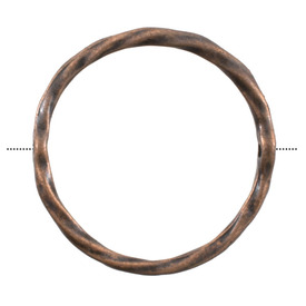 1111-0813-OXCO - Metal Bead Ring Round Twisted 21MM Antique Copper With Hole 25pcs 1111-0813-OXCO,Bead,Metal,Metal,21mm,Round,Ring,Round Twisted,Brown,Copper,Antique,With Hole,China,25pcs,montreal, quebec, canada, beads, wholesale