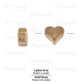 1111-1104-0105 - Brass Bead Heart 5x6x3.5mm 1mm hole Natural 20pcs 1111-1104-0105,Beads,Metal,Others,montreal, quebec, canada, beads, wholesale